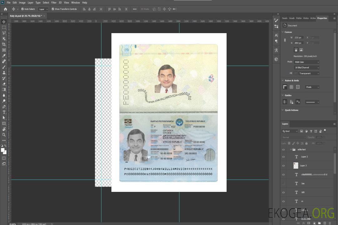 Passeport du Kirghizistan 2021-présent template Passeport du Kirghizistan 2021-présent template
